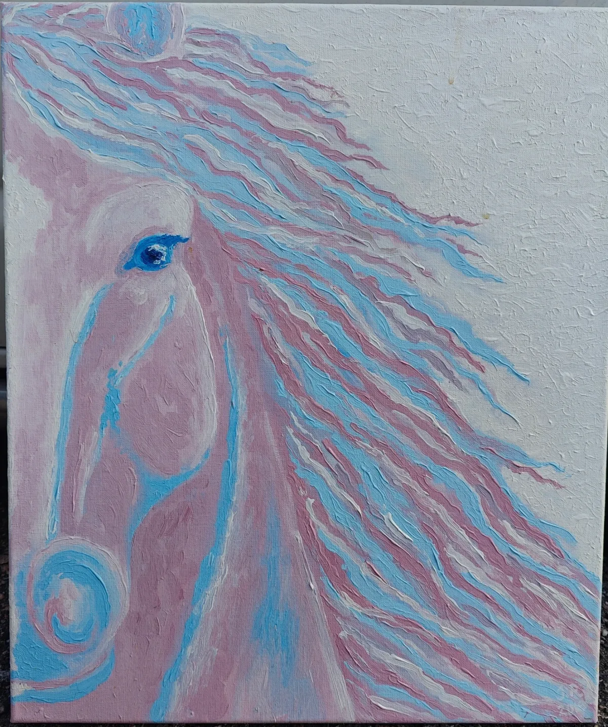 Trans Pride Horse, an artwork by Juno