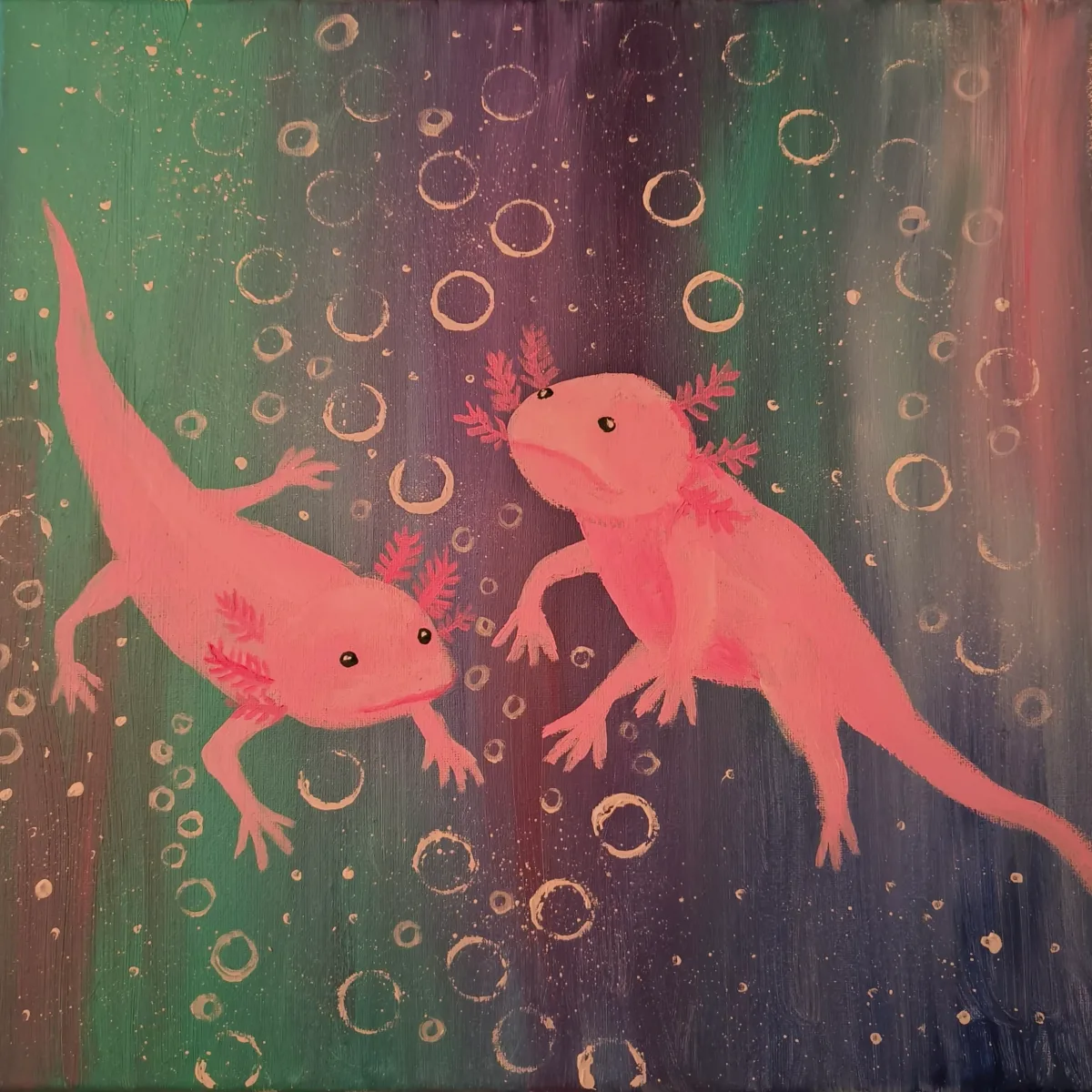 Axolotls, an artwork by Juno