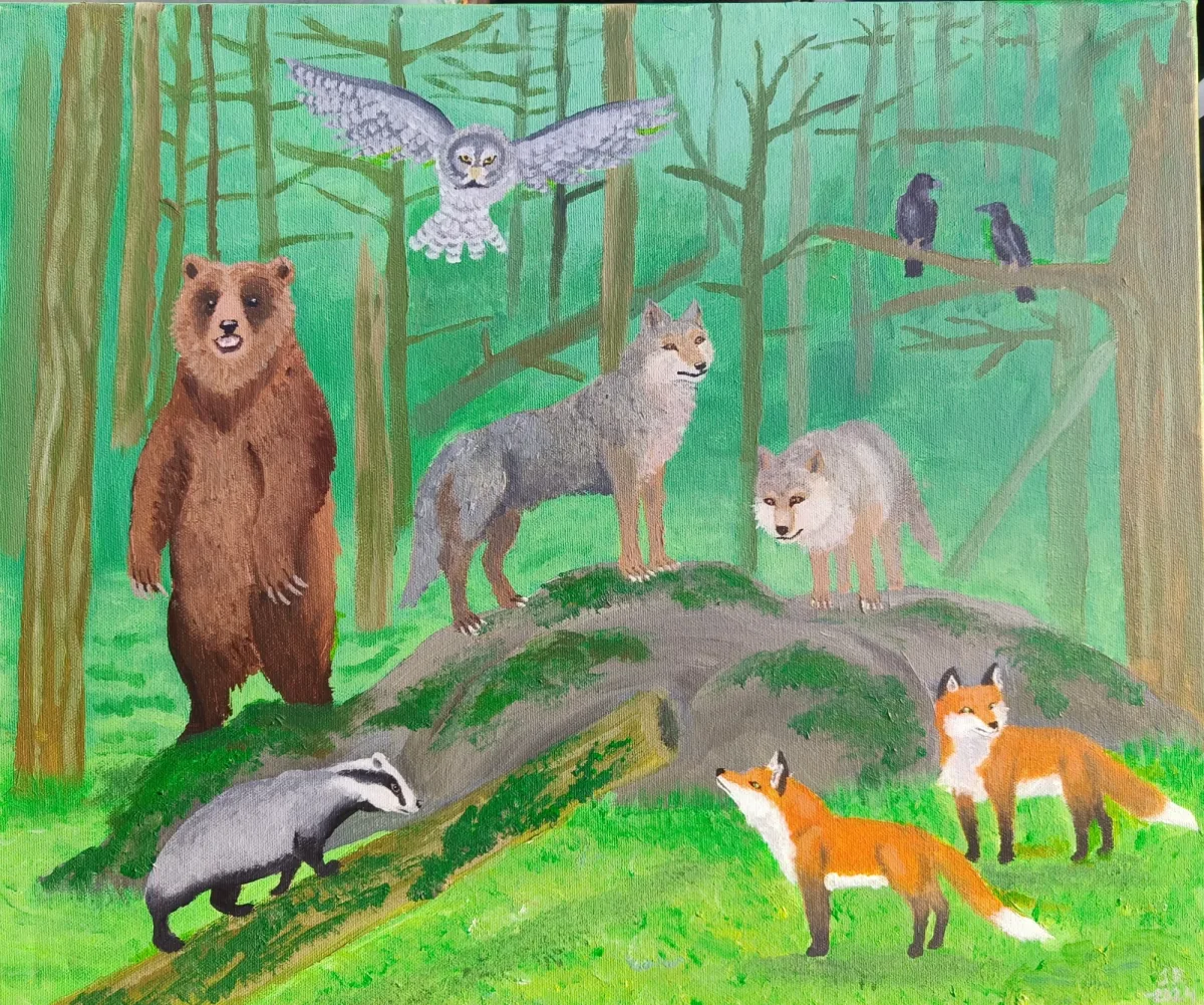 Gathering in the Forest, an artwork by Juno