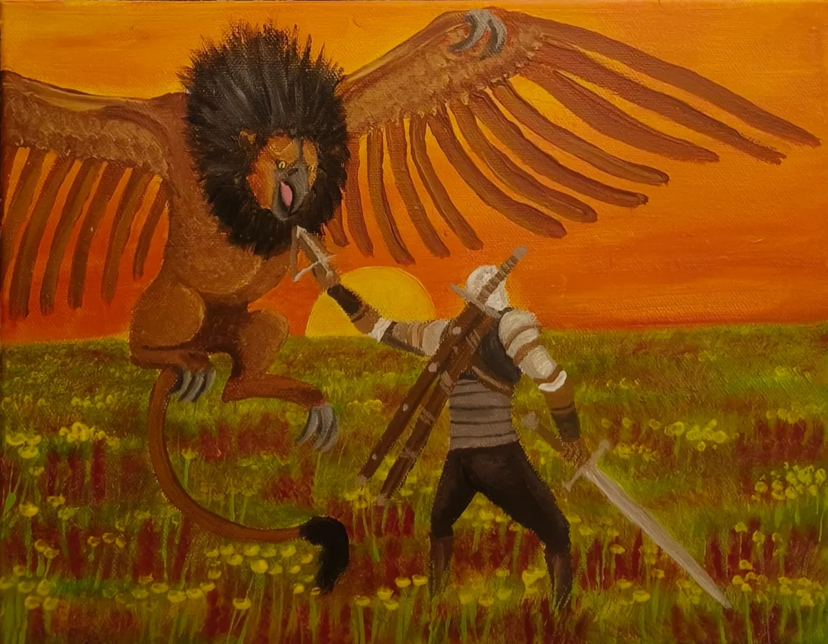 Witcher and Griffin, an artwork by Juno