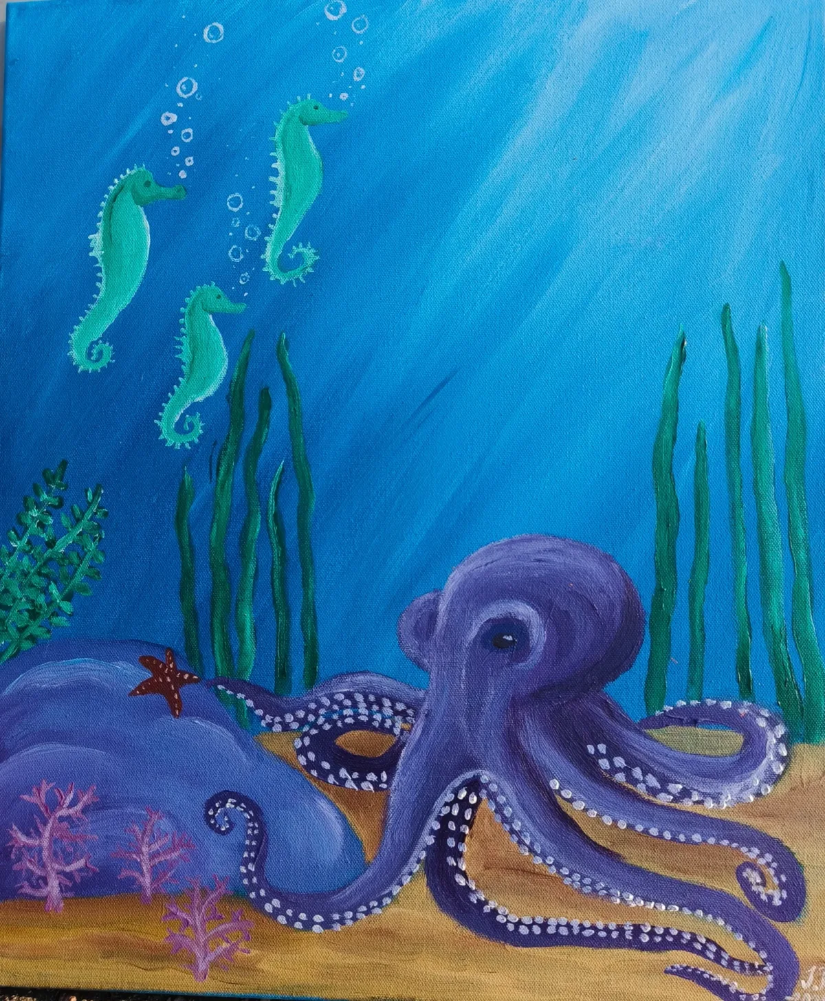 Purple Octopus, an artwork by Juno